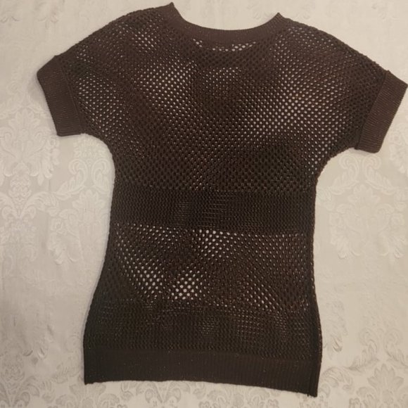 The Limited Knit Brown Sweater with Metallic Thread - Picture 9 of 15